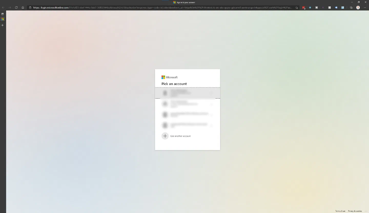 Screenshot showing Easy Auth AAD Login