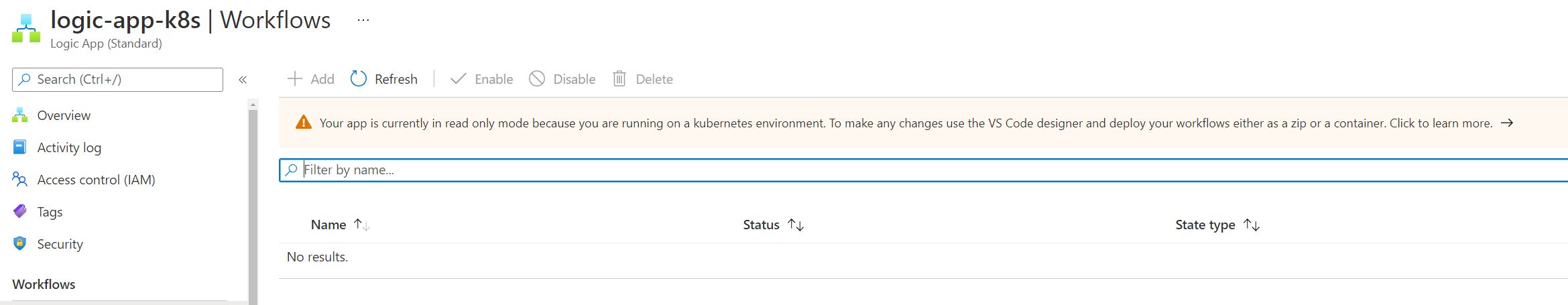 Screenshot showing the Logic App Docker / Zip Deployment Requirements on Arc-Enabled Kubernetes Cluster through Azure Portal