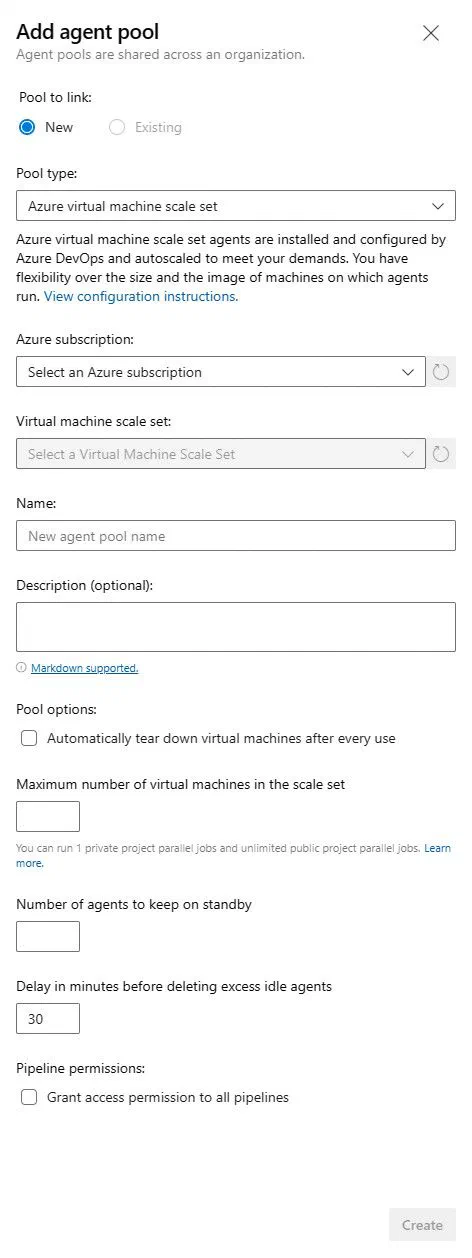 Screenshot showing the Add agent pool flyout, including the configuration options shown above
