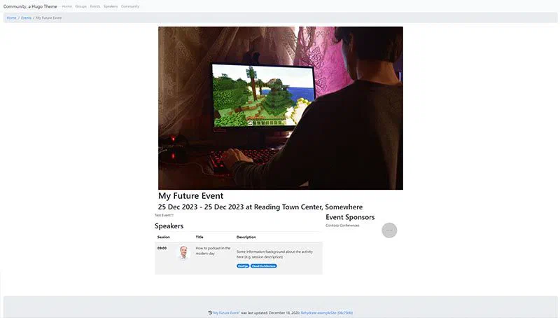 Example Event Page