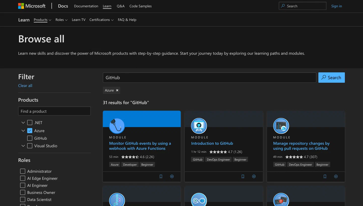 Microsoft Learn Catalog Microsoft Learn Catalog