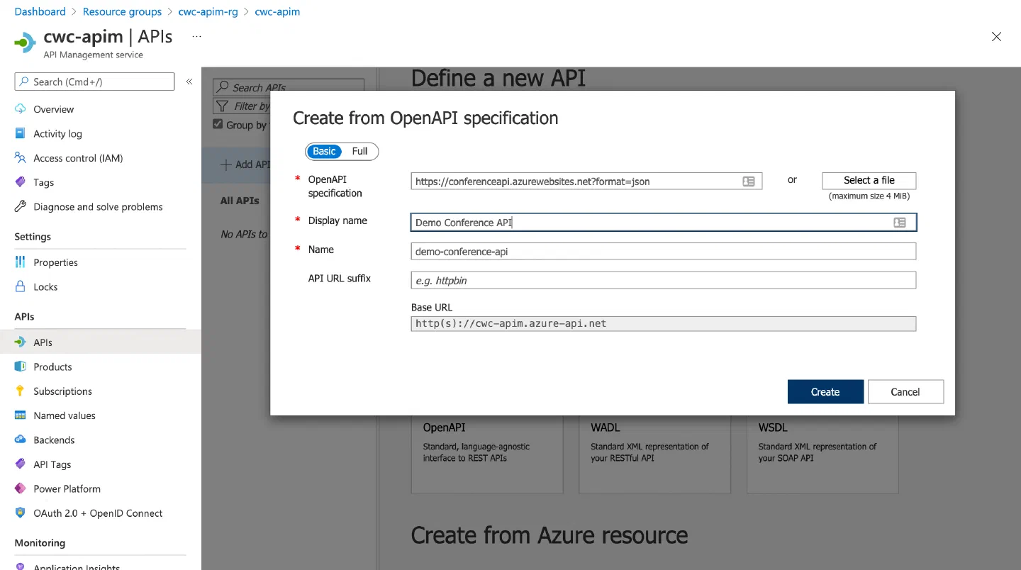 Import an Open API Spec into API Management