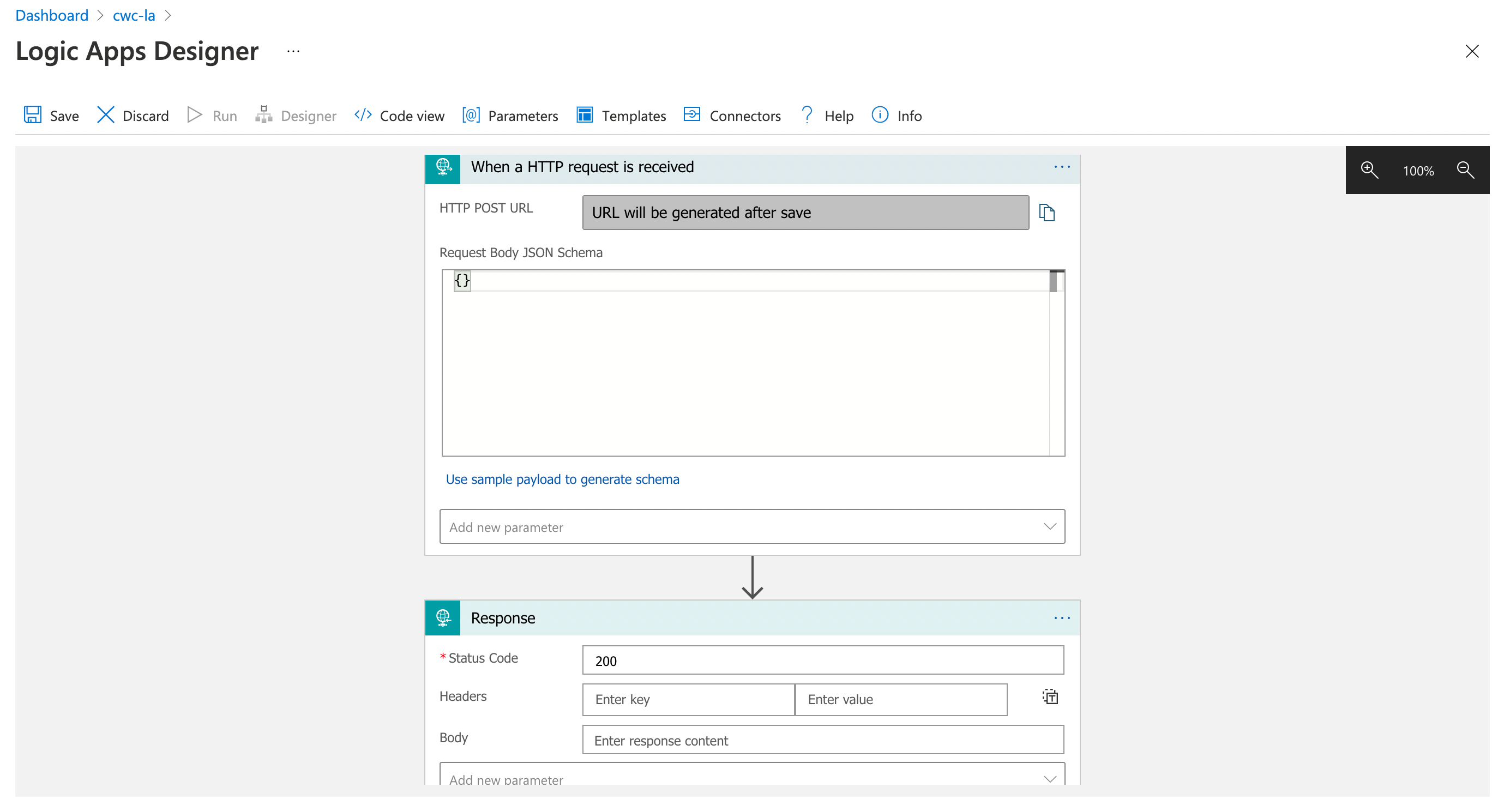 Example Logic Apps Workflow