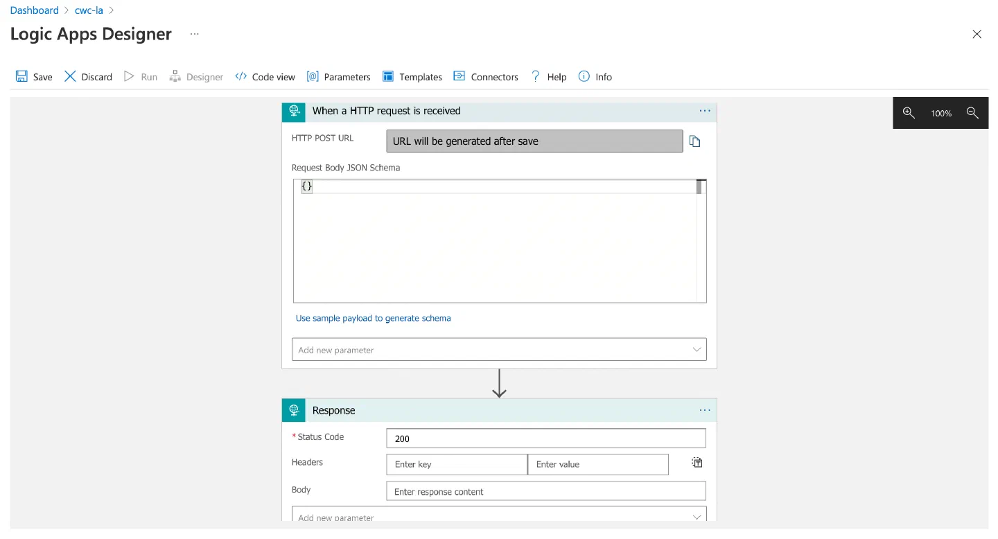 Example Logic Apps Workflow