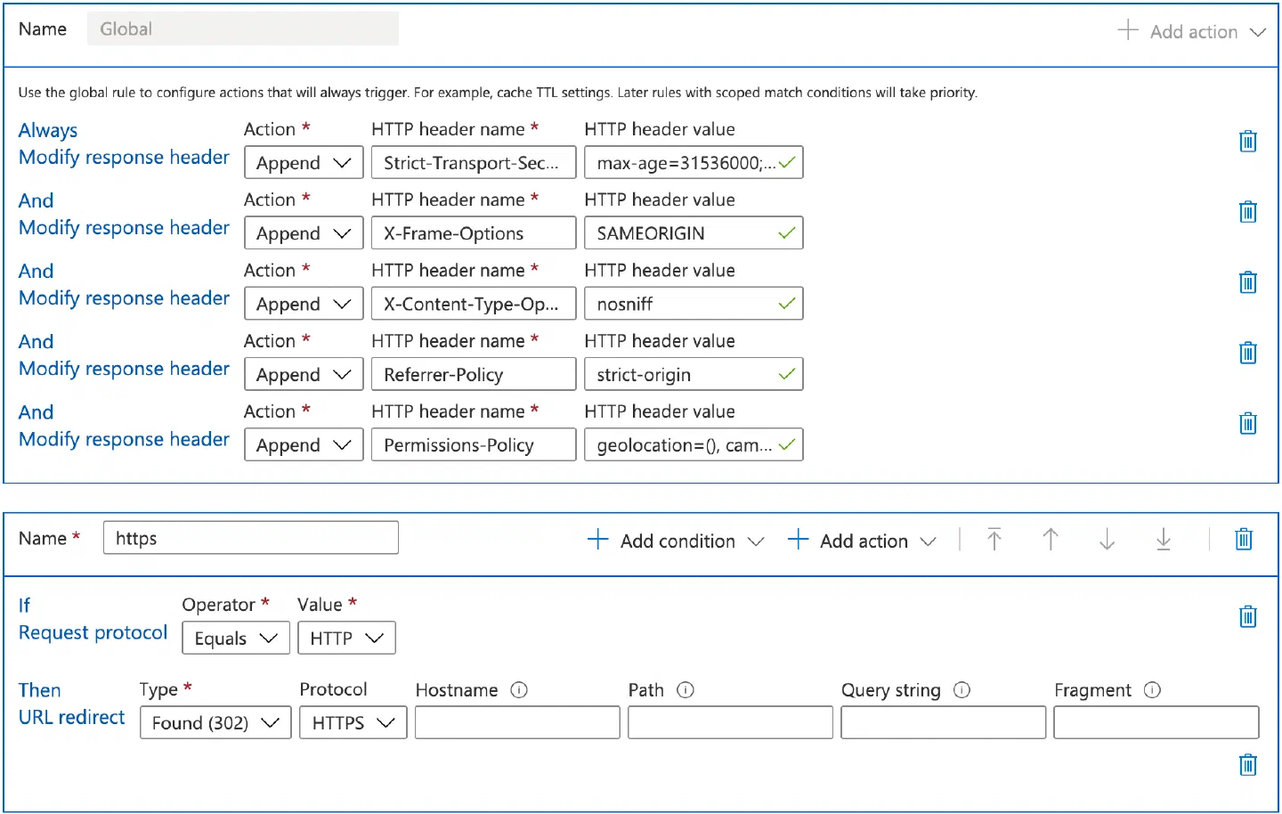 Rules Engine configuration for www.cloudwithchris.com