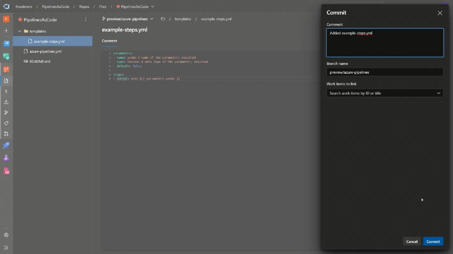 Screenshot showing the new template file, also showing the Git repository directory structure Screenshot showing the new template file, also showing the Git repository directory structure