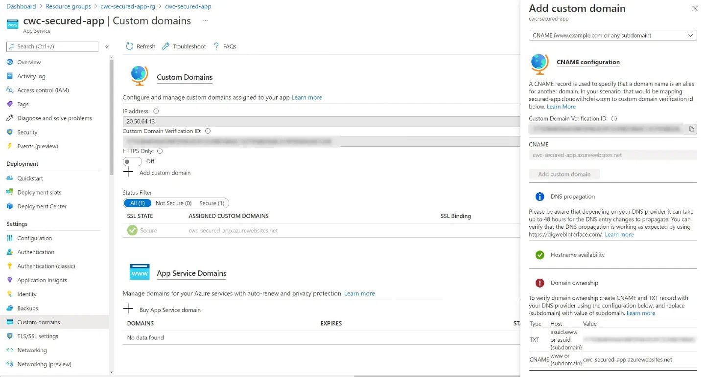 Screenshot showing the initial check for the hostname Screenshot showing the initial check for the hostname