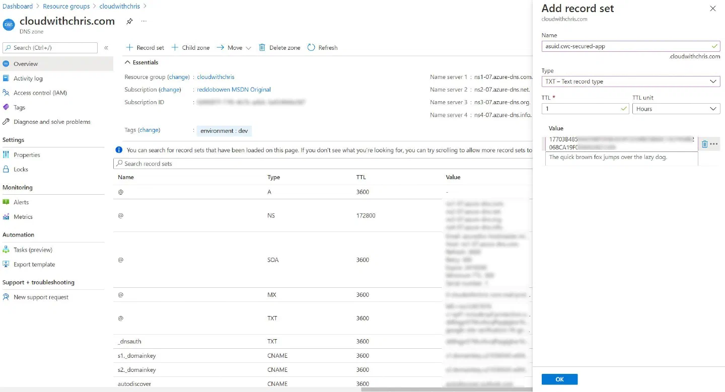 Screenshot showing the initial check for the hostname Screenshot showing the initial check for the hostname