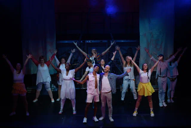 The cast of Godspell at The Kenton Theatre